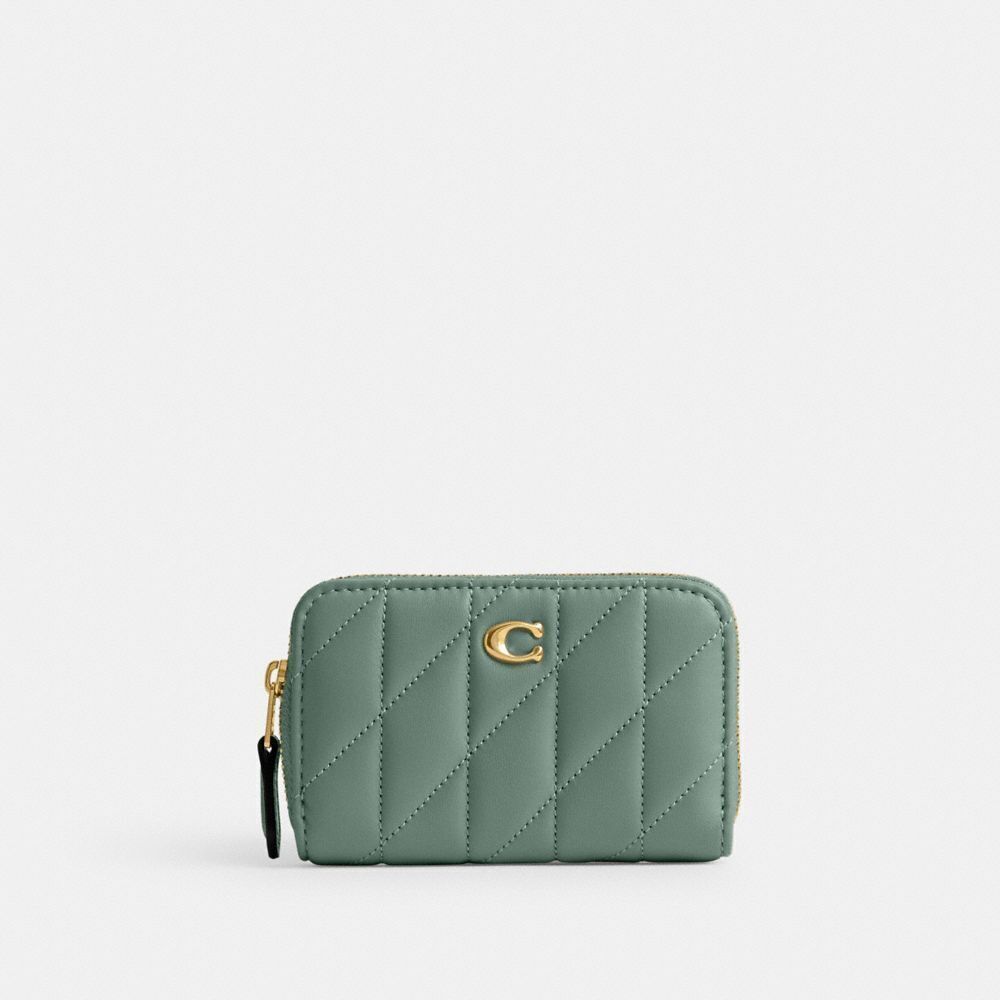 Coach Essential Small Zip Around Card Case With Pillow Quilting